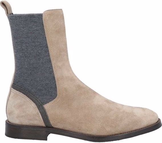 Brunello Cucinelli Beige Leather Chelsea Boots