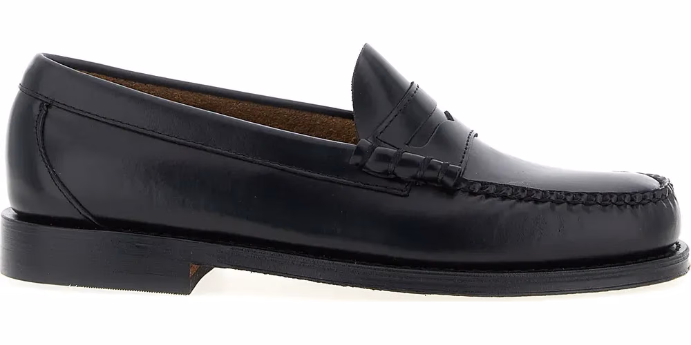 G.H. BASS Black Cowhide Slip-On Loafers