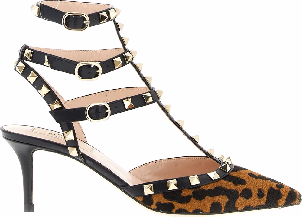 Valentino Garavani Multicolor Calfskin Mid Heel Pumps