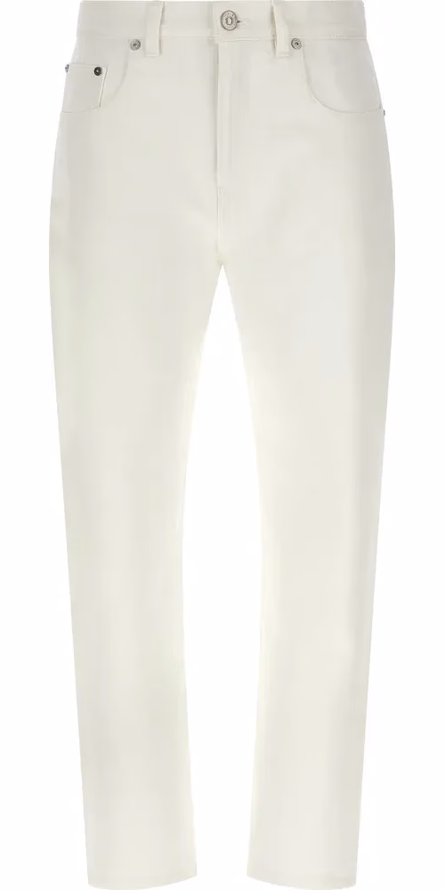Victoria Beckham White Cotton High-Waisted Jean
