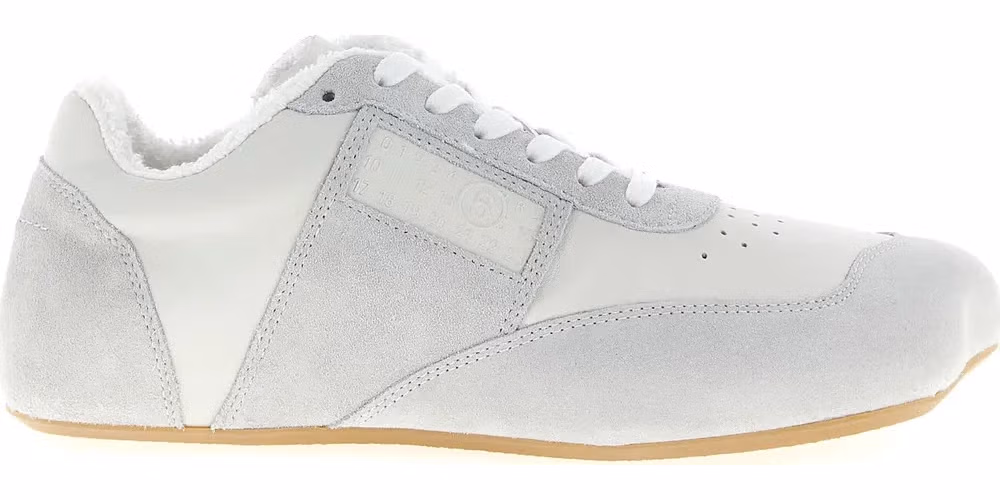 MM6 Maison Margiela White Calfskin Athletic Sneakers