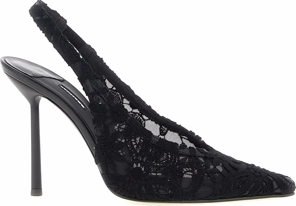 LE SILLA Black Cotton High Heel Pumps