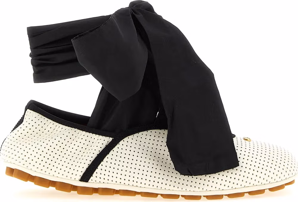 Valentino Garavani Bicolor Lamb Leather Ballet Flats