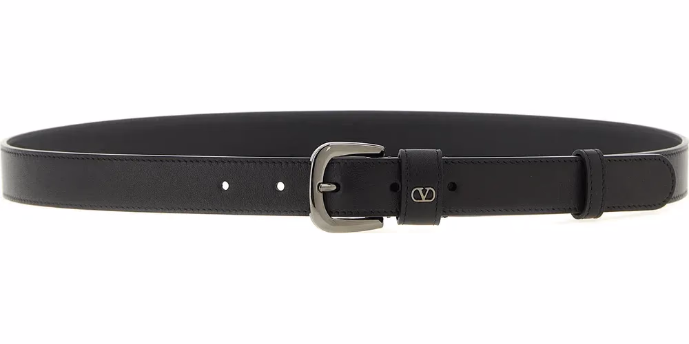 Valentino Garavani Black Calfskin Regular Belt