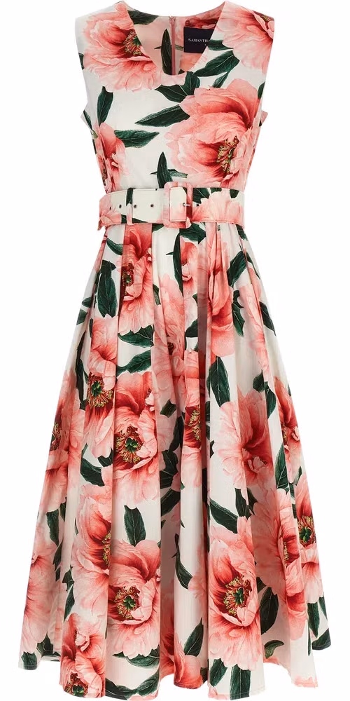SAMANTHA SUNG Multicolor Cotton Midi Dress