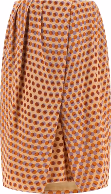 Multicolor Silk Midi Skirt