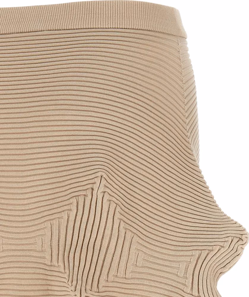Issey Miyake Beige Polyester Midi Skirt