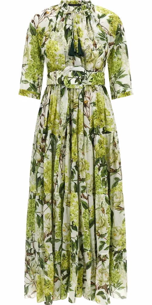 SAMANTHA SUNG Bicolor Cotton Long Dress