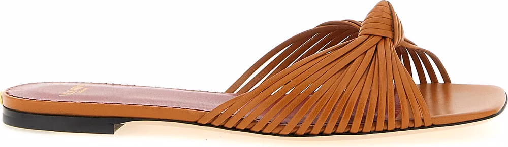 Valentino Garavani Brown Goatskin Slides