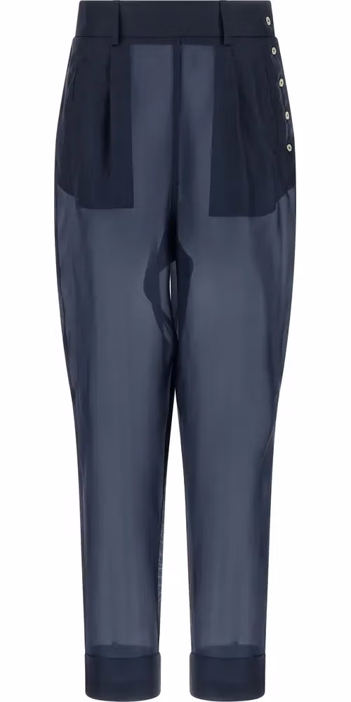 MAISON JEJIA Blue Silk Casual Pants