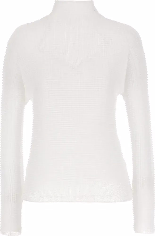 Issey Miyake White Polyester Cardigan