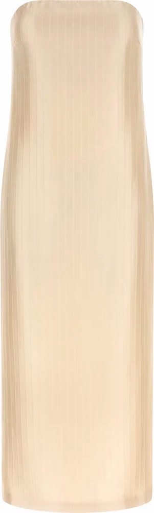 Loulou De Saison Beige Viscose Midi Dress