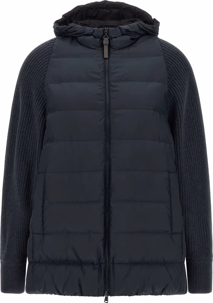 Brunello Cucinelli Blue Polyester Full-Length Jacket