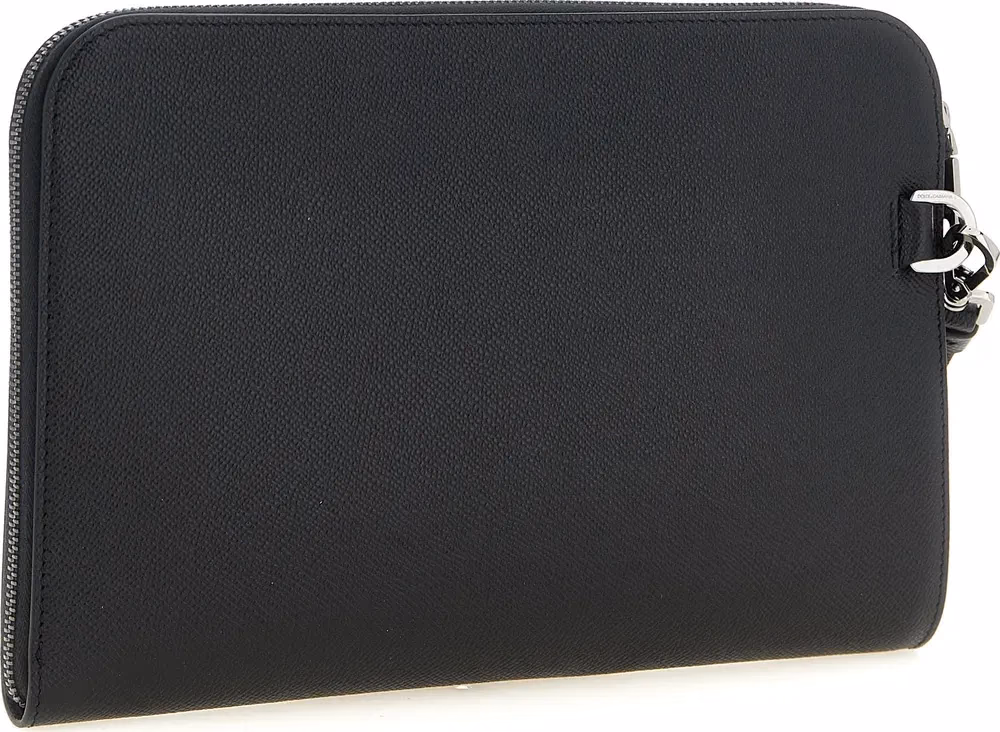 Dolce & Gabbana Black Calfskin Clutch Bag