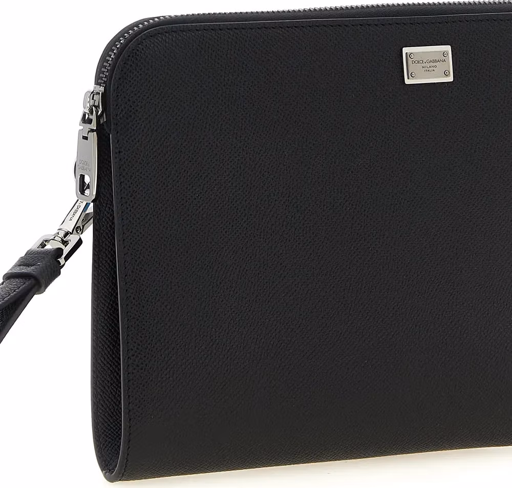 Dolce & Gabbana Black Calfskin Clutch Bag
