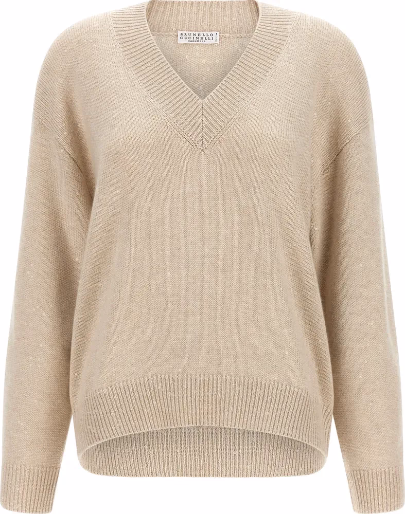 Brunello Cucinelli Beige Cashmere Cardigan