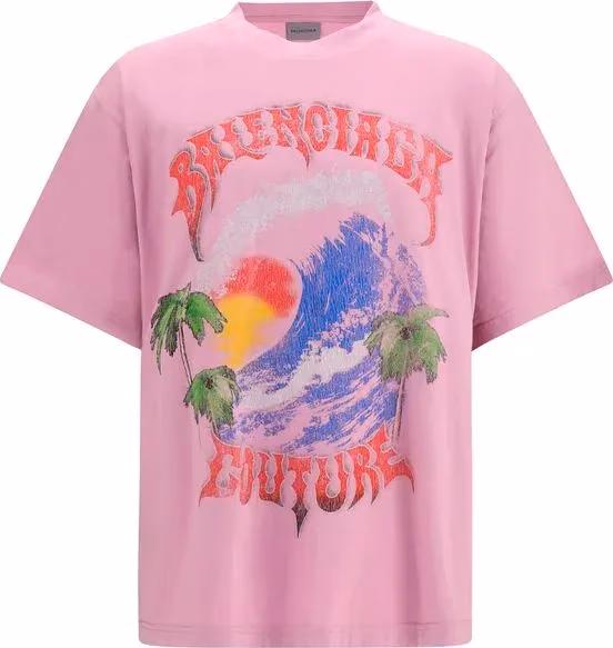 Balenciaga Purple Cotton T-Shirt