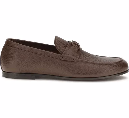 Valentino Garavani Brown Deer Slip-On Loafers