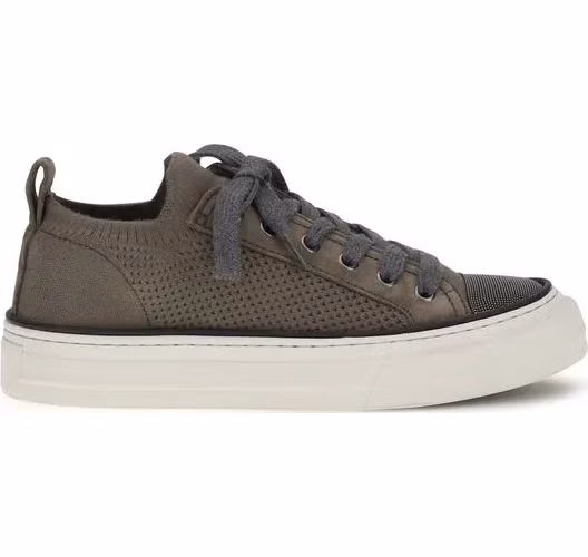 Brunello Cucinelli Brown Cotton Low Top Sneakers