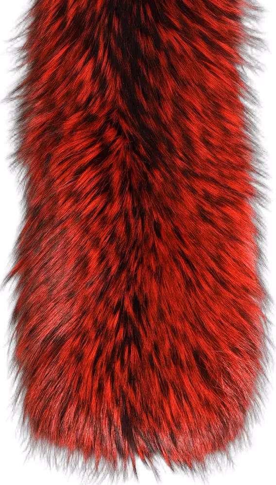 Dolce & Gabbana Red Fox Fur Neck Wrap Warmer Winter Scarf