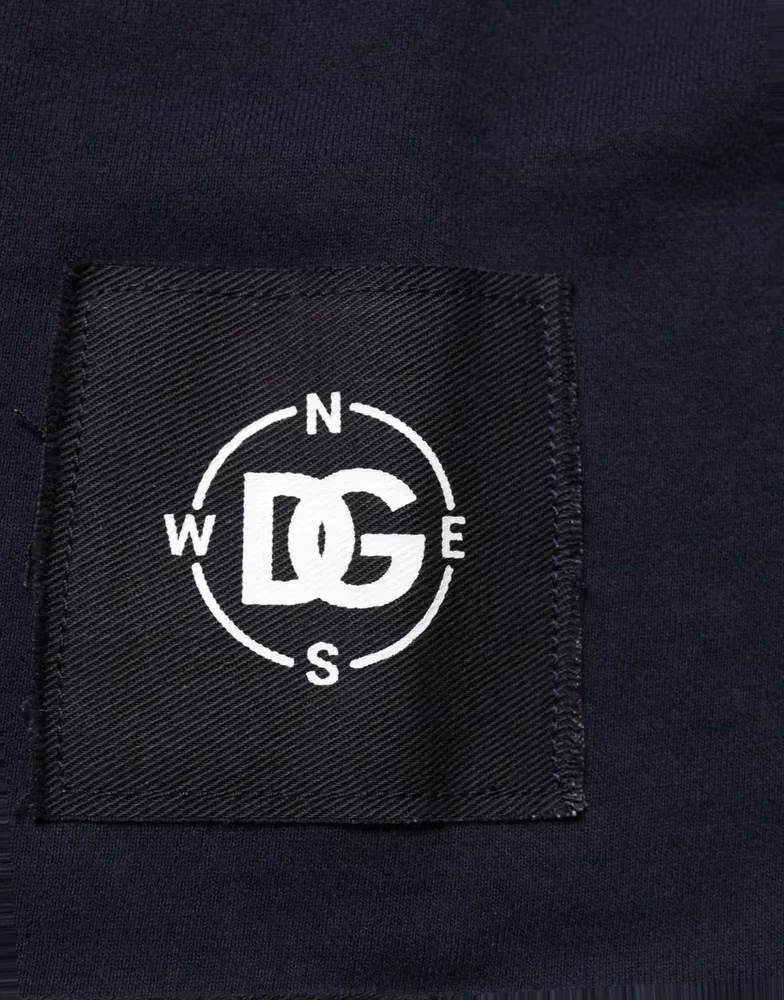 Dolce & Gabbana Dark Blue Logo Cotton Sweatshirt Sweater