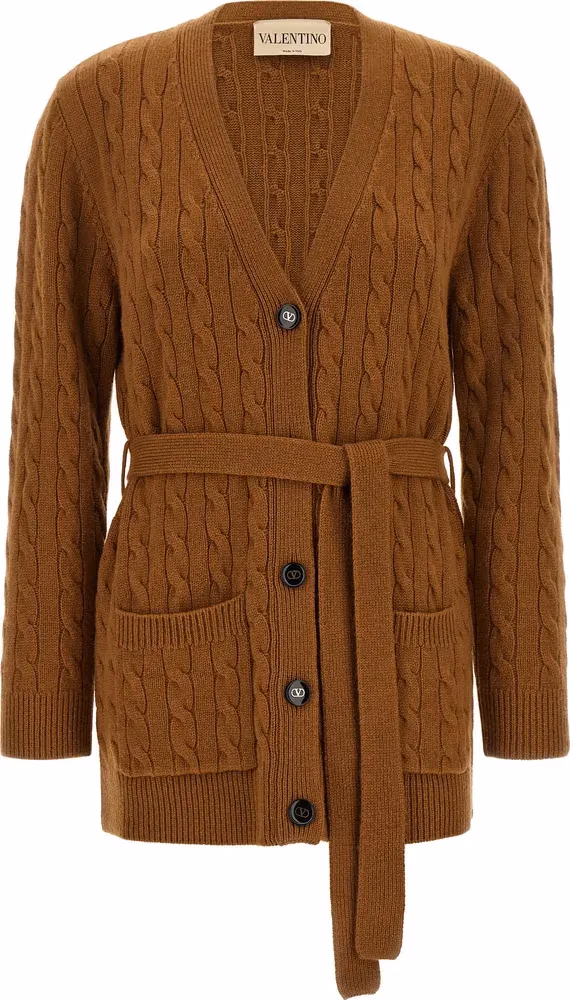 Valentino Garavani Brown Cashmere Cardigan