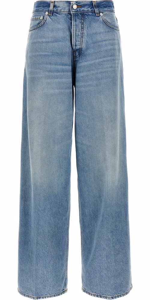 Haikure Blue Cotton Straight-Leg Jeans