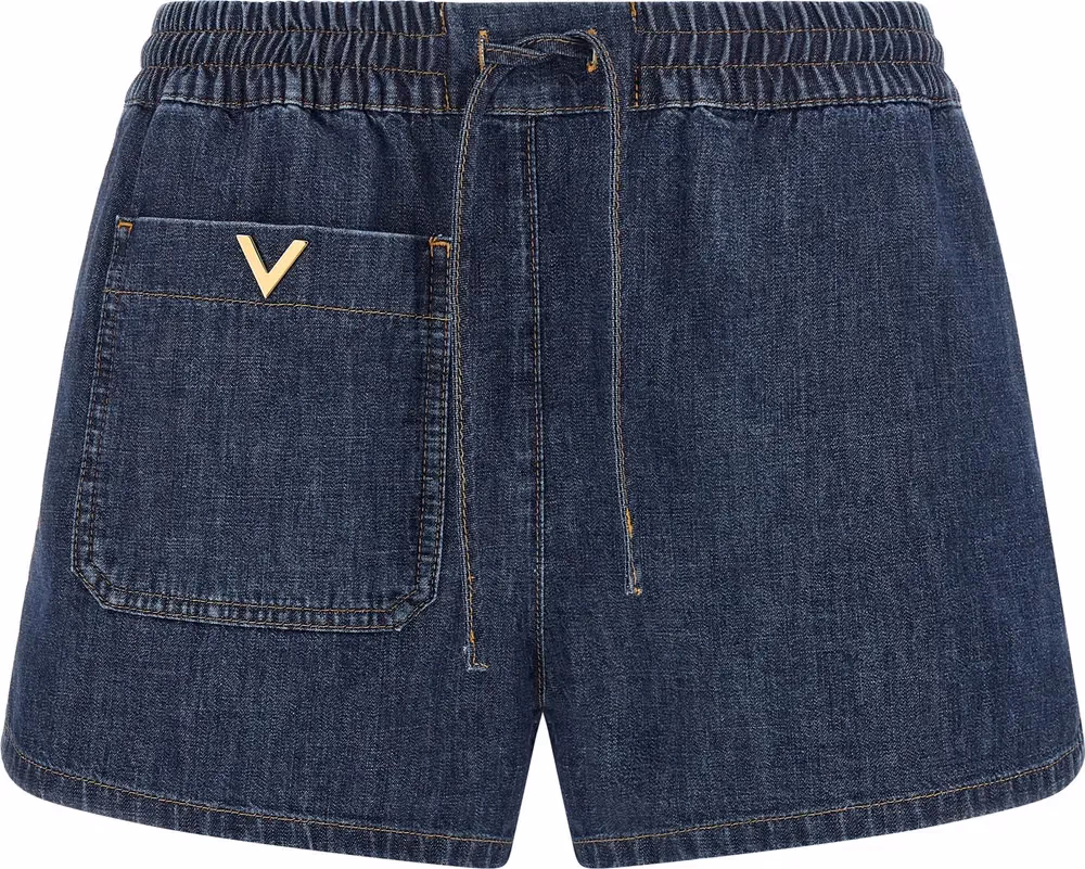 Valentino Garavani Blue Cotton Bermuda Shorts