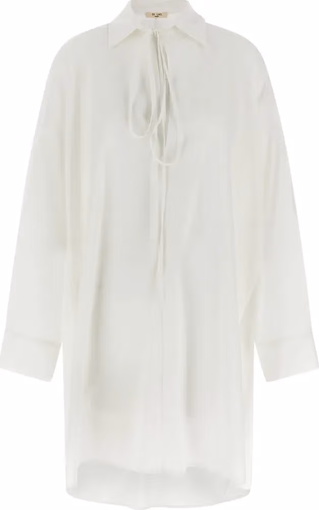 DI.LA3 PARI' White Silk Blouse
