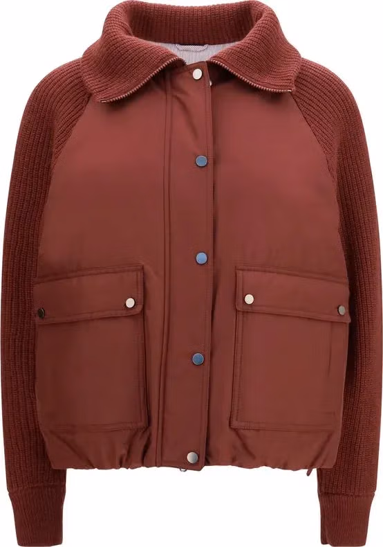 Brunello Cucinelli Bordeaux Polyester Full-Length Jacket