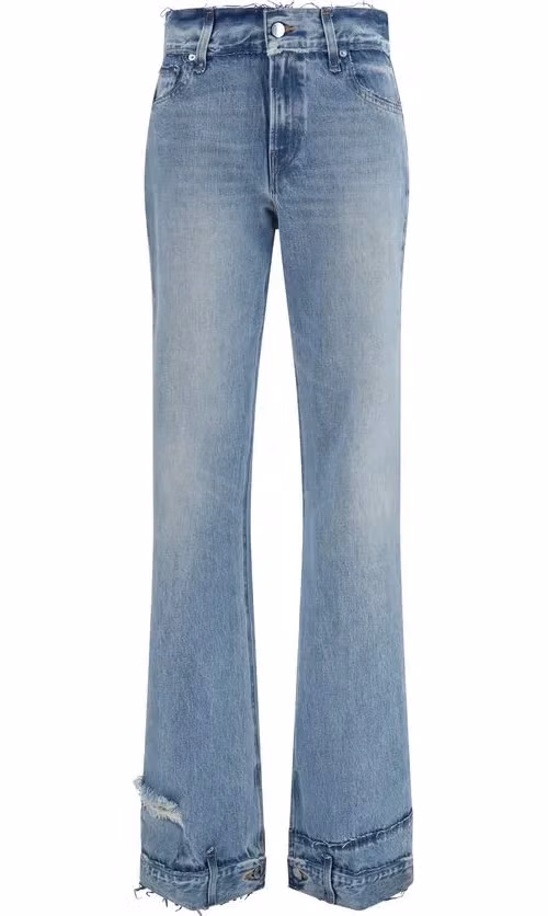 Haikure Blue Cotton Flared Jeans