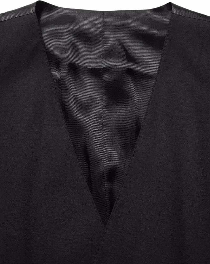 Dolce & Gabbana Black Wool Stretch Waistcoat Formal Vest