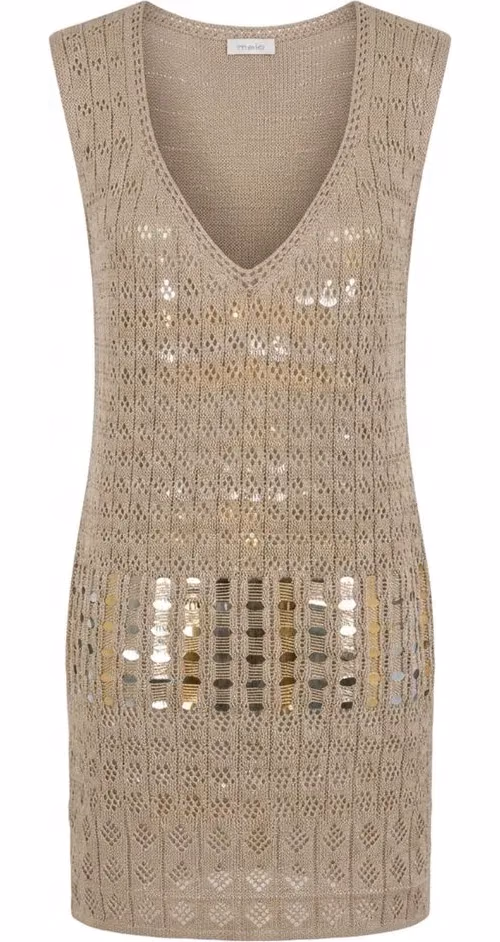 Malo Beige Cotton Women Dress