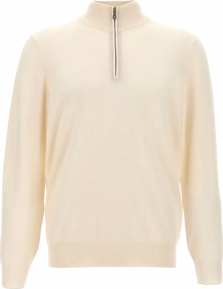 Brunello Cucinelli White Cashmere Cardigan