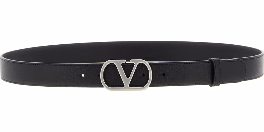 Valentino Garavani Black Calfskin Regular Belt