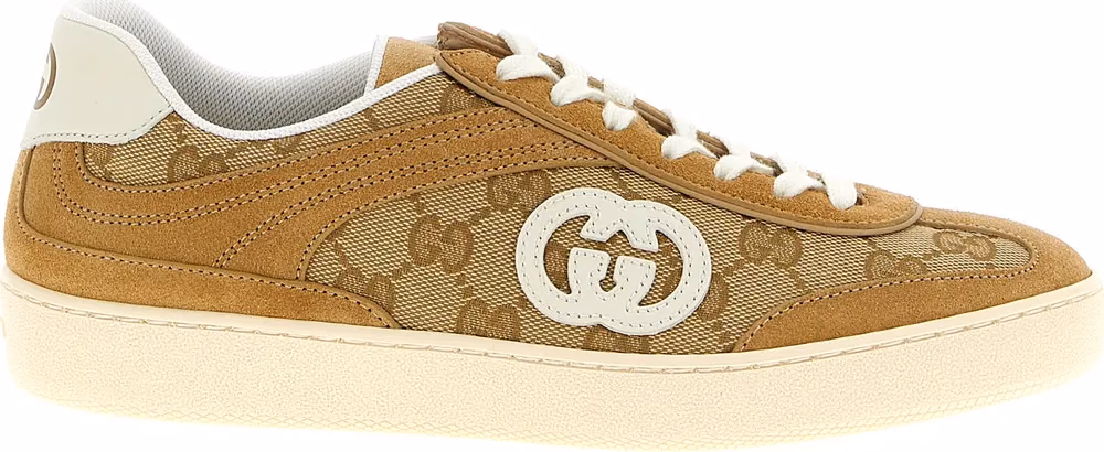 Gucci Beige Calfskin Low Top Sneakers