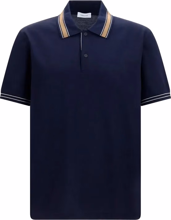 Ferragamo Blue Cotton Polo Shirt