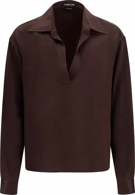 Tom Ford Brown Silk Dress Shirt