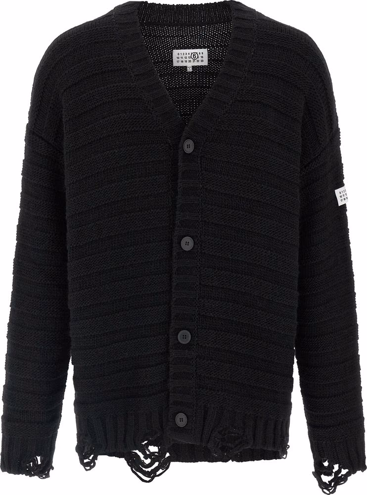 MM6 Maison Margiela Black Virgin Wool Cardigan