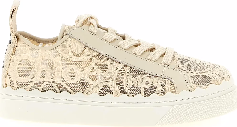Chloé Beige Polyamide Low Top Sneakers