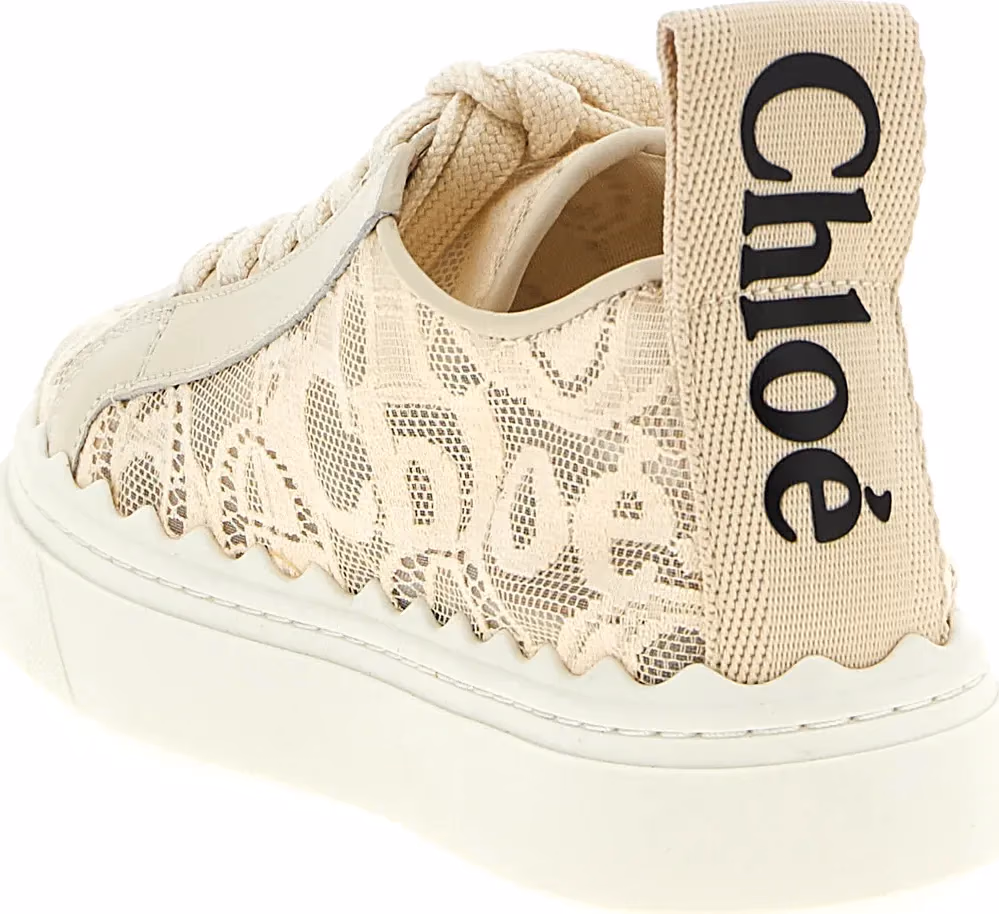 Chloé Beige Polyamide Low Top Sneakers