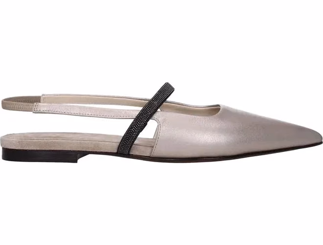 Brunello Cucinelli Beige Leather Mules