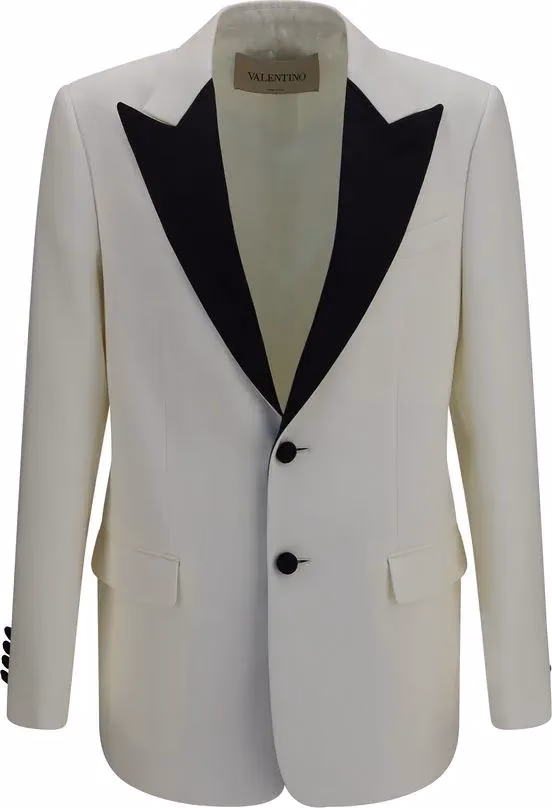 Valentino Garavani White Wool Oves Aries Blazer