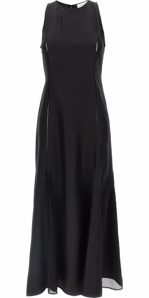 Loulou De Saison Black Silk Midi Dress