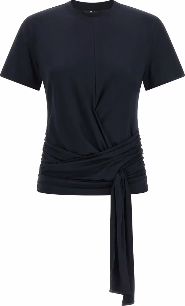 7 For All Mankind Blue Lyocell T-Shirt