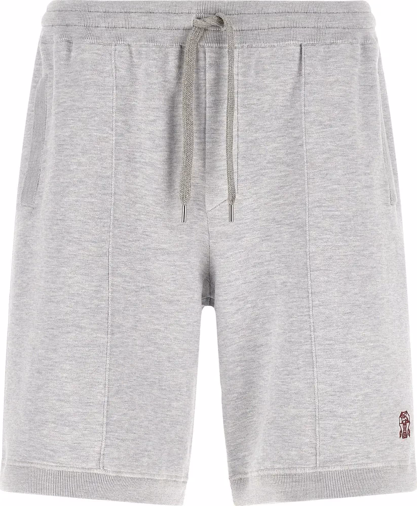 Brunello Cucinelli Gray Silk Bermuda Shorts