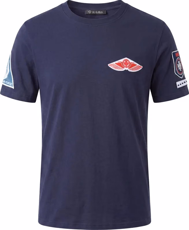 Mr&Mrs Italy Blue Cotton Men T-shirt