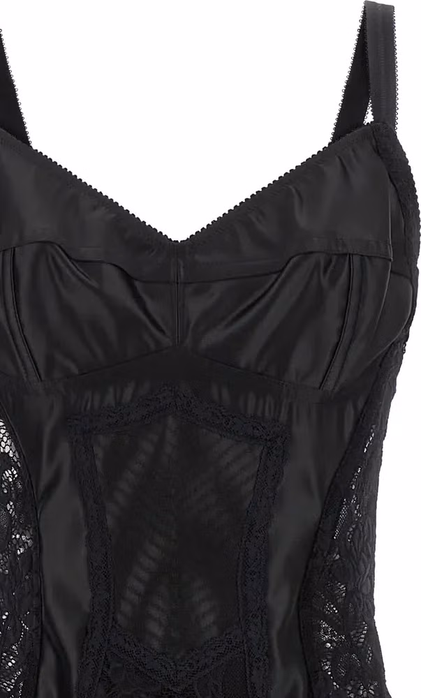 Dolce & Gabbana Black Polyamide Midi Dress