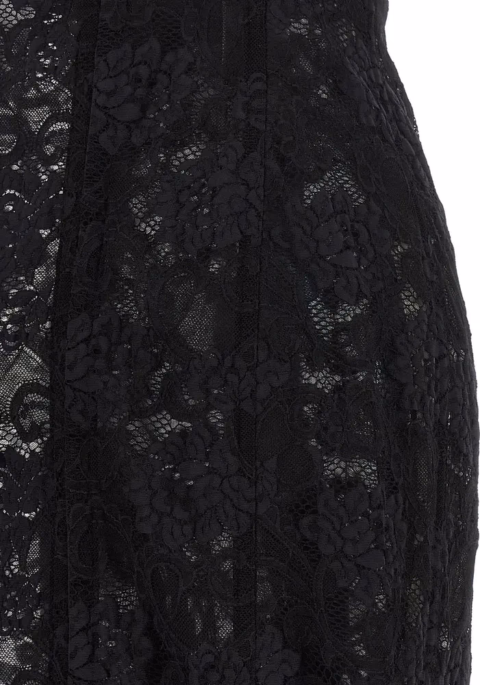 Dolce & Gabbana Black Polyamide Midi Dress