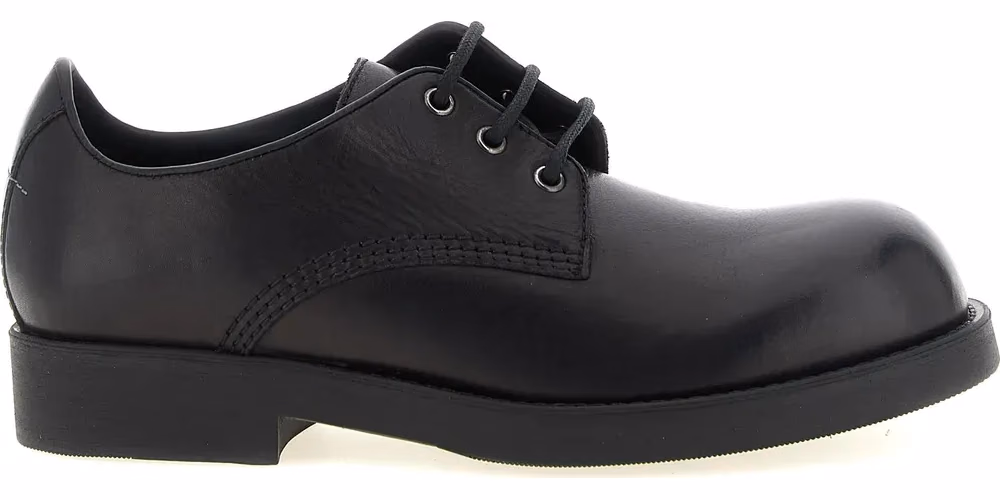 MM6 Maison Margiela Black Cowhide Oxfords And Derbies